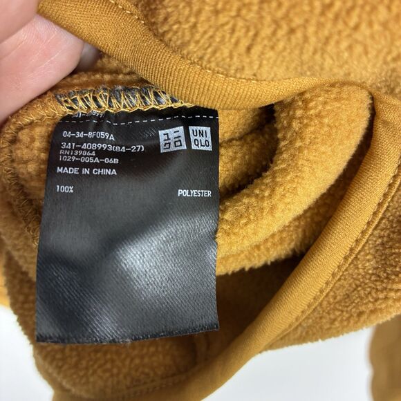 Uniqlo Womens Full Zip Jacket Fleece Mustard Sz Small Cozy Outdoor Wear - Picture 7 of 9
